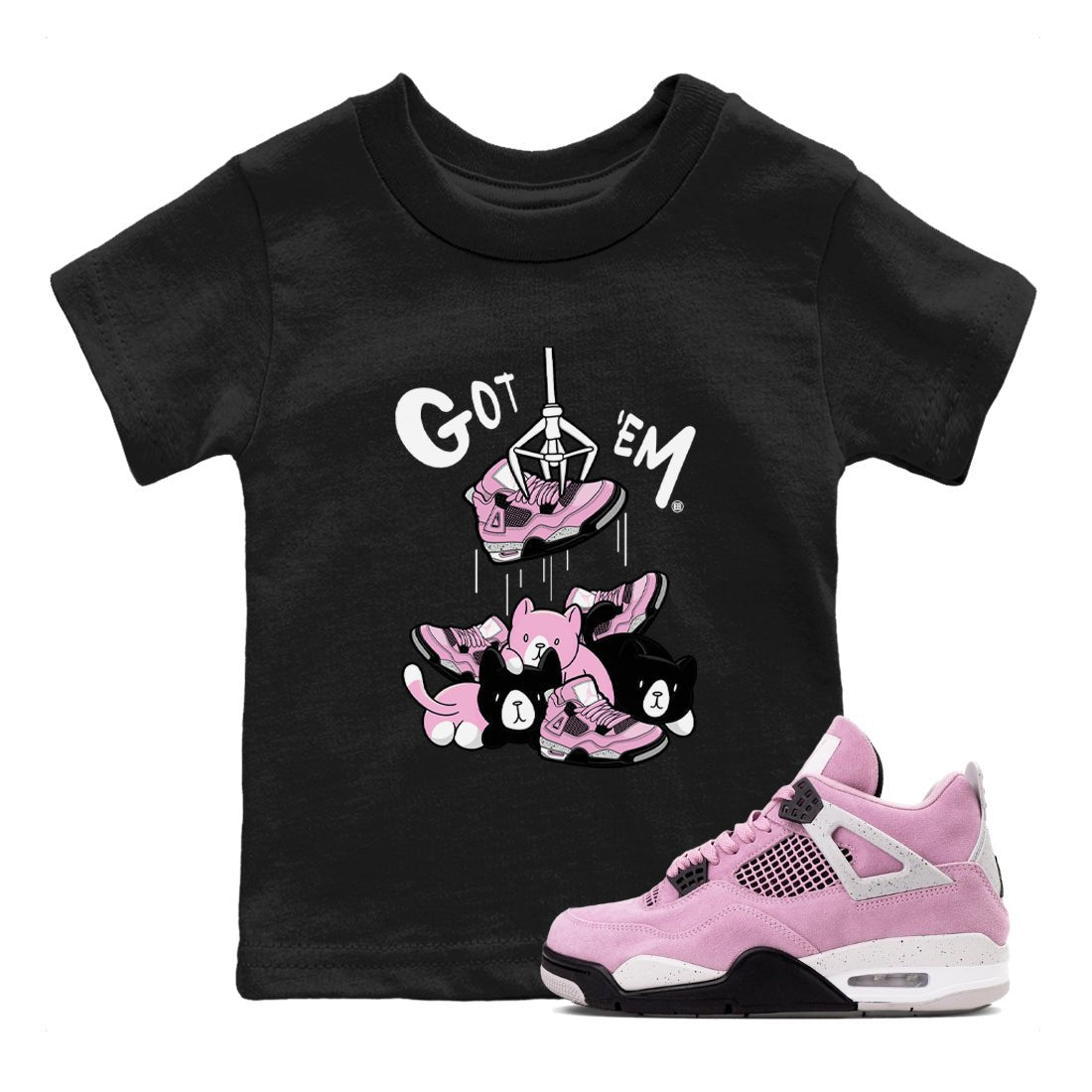 4s Retro Orchid shirts to match jordans Treasure Hunter sneaker match tees Air Jordan 4 WMNS Orchid match shoes to clothes SNRT Sneaker Tees Youth Baby Black 1 tee