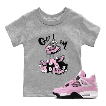4s Retro Orchid shirts to match jordans Treasure Hunter sneaker match tees Air Jordan 4 WMNS Orchid match shoes to clothes SNRT Sneaker Tees Youth Baby Heather Grey 1 tee