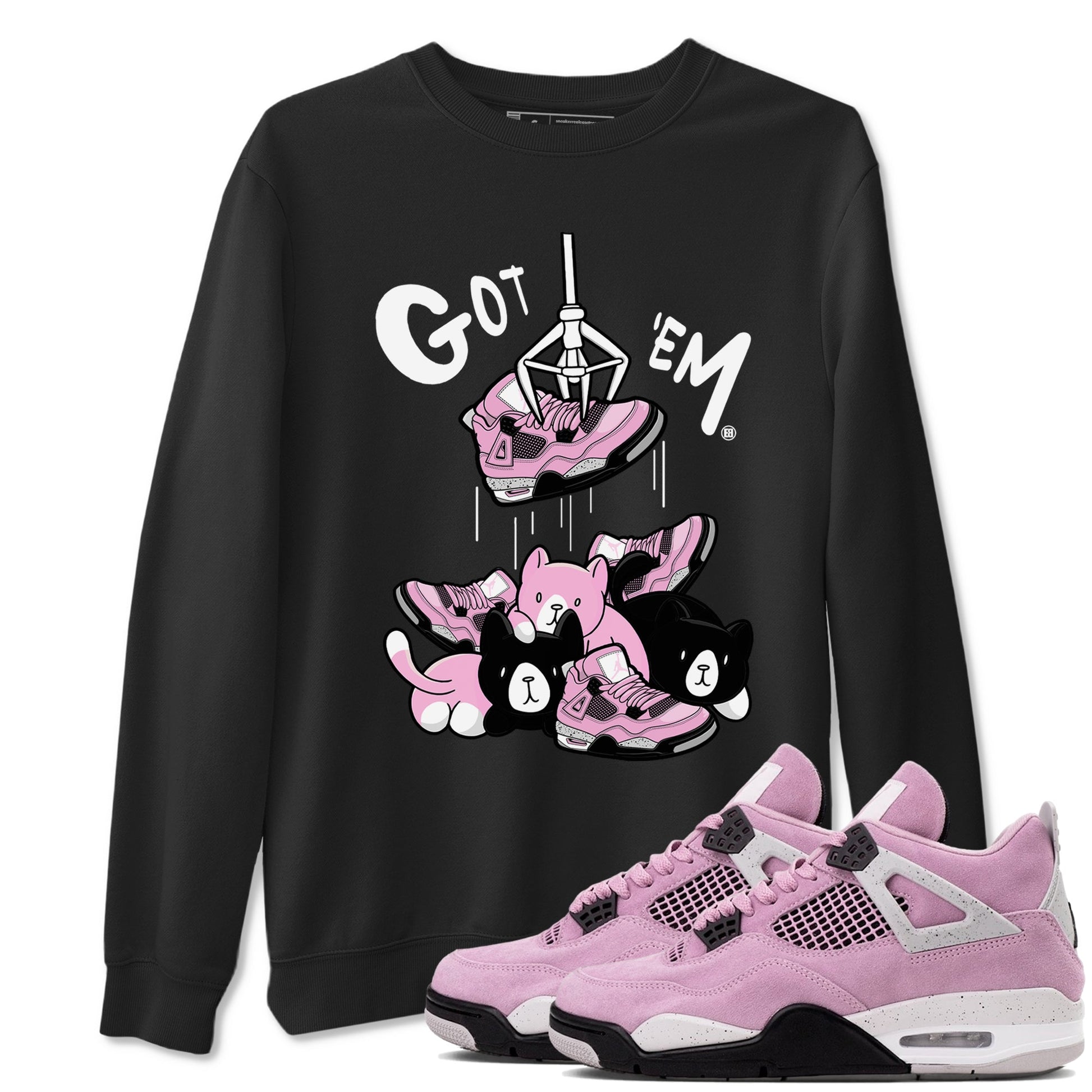 4s Retro Orchid shirts to match jordans Treasure Hunter sneaker match tees Air Jordan 4 WMNS Orchid match shoes to clothes SNRT Sneaker Tees unisex cotton Black 1 shirts