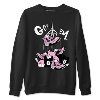 4s Retro Orchid shirts to match jordans Treasure Hunter sneaker match tees Air Jordan 4 WMNS Orchid match shoes to clothes SNRT Sneaker Tees unisex cotton Black 2 shirts
