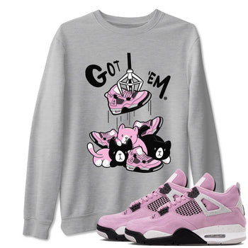 4s Retro Orchid shirts to match jordans Treasure Hunter sneaker match tees Air Jordan 4 WMNS Orchid match shoes to clothes SNRT Sneaker Tees unisex cotton Heather Grey 1 shirts