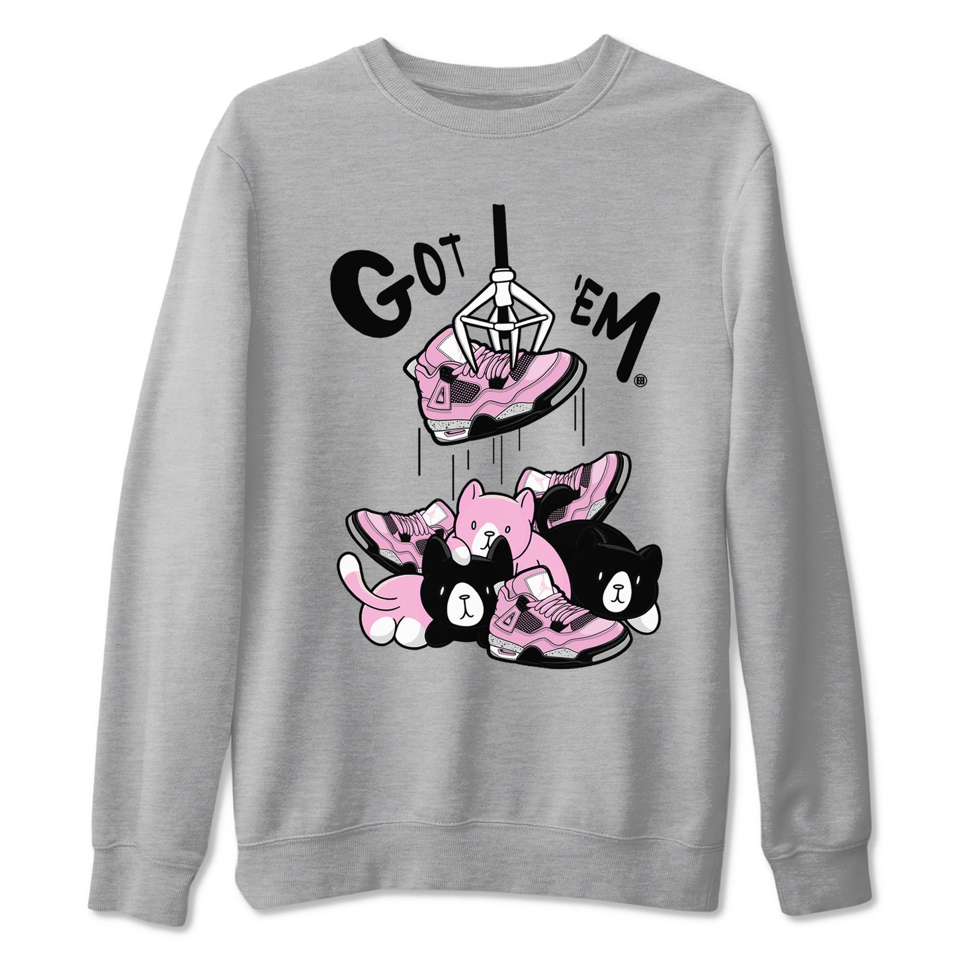 4s Retro Orchid shirts to match jordans Treasure Hunter sneaker match tees Air Jordan 4 WMNS Orchid match shoes to clothes SNRT Sneaker Tees unisex cotton Heather Grey 2 shirts