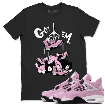 4s Retro Orchid shirts to match jordans Treasure Hunter sneaker match tees Air Jordan 4 WMNS Orchid match shoes to clothes SNRT Sneaker Tees unisex cotton Black 1 shirts