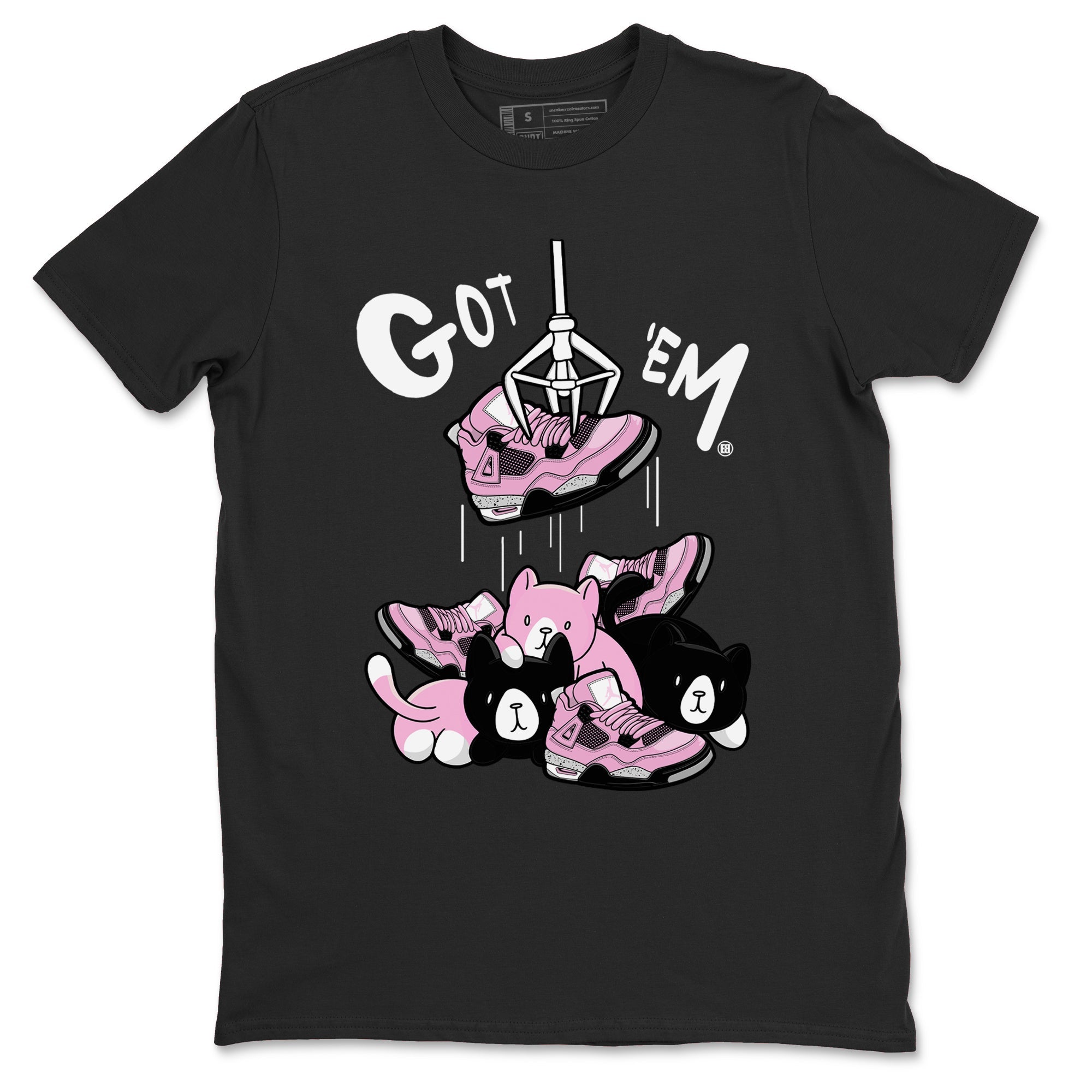 4s Retro Orchid shirts to match jordans Treasure Hunter sneaker match tees Air Jordan 4 WMNS Orchid match shoes to clothes SNRT Sneaker Tees unisex cotton Black 2 shirts