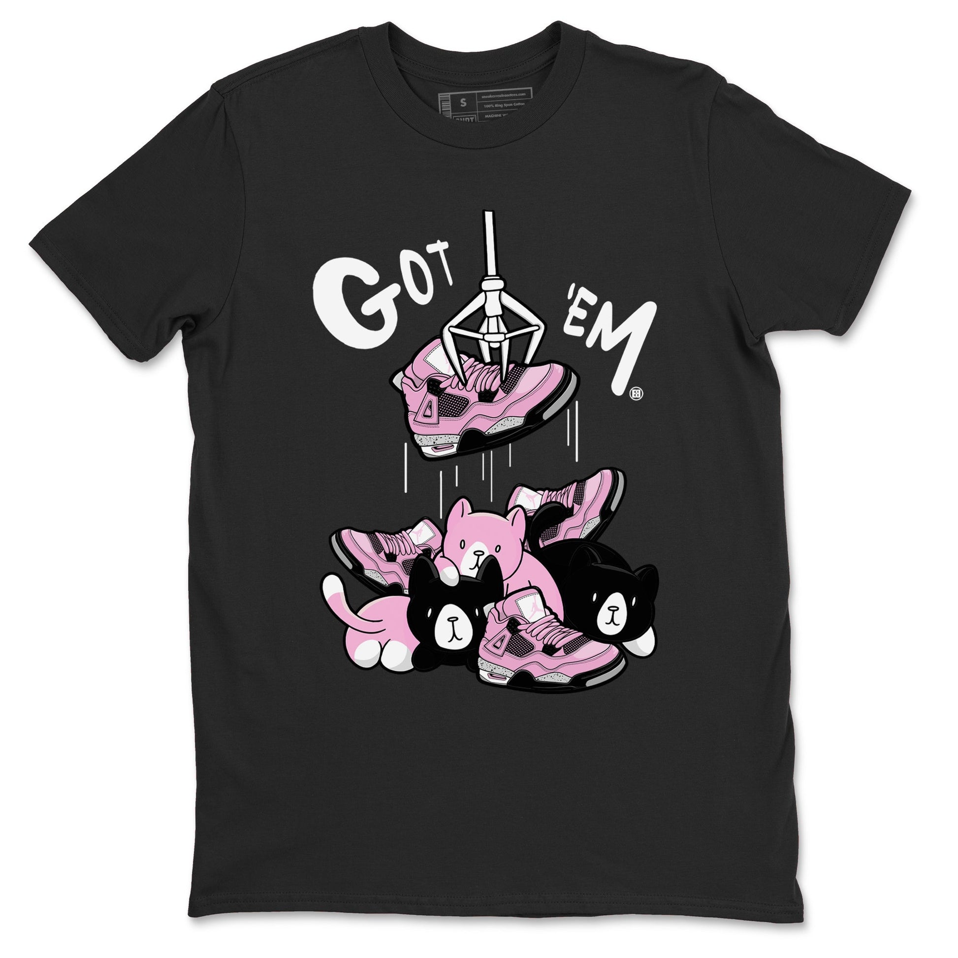 4s Retro Orchid shirts to match jordans Treasure Hunter sneaker match tees Air Jordan 4 WMNS Orchid match shoes to clothes SNRT Sneaker Tees unisex cotton Black 2 shirts