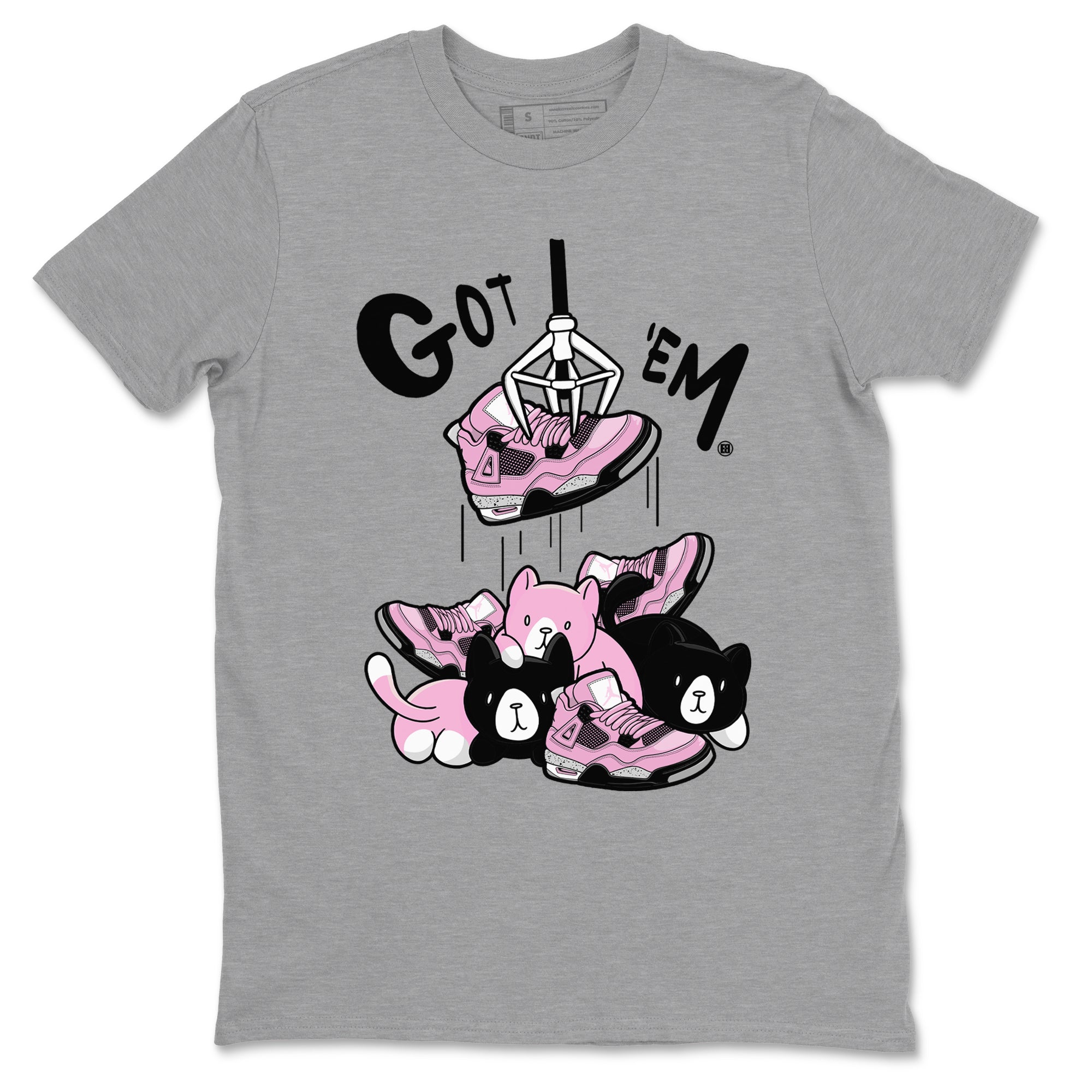 4s Retro Orchid shirts to match jordans Treasure Hunter sneaker match tees Air Jordan 4 WMNS Orchid match shoes to clothes SNRT Sneaker Tees unisex cotton Heather Grey 2 shirts