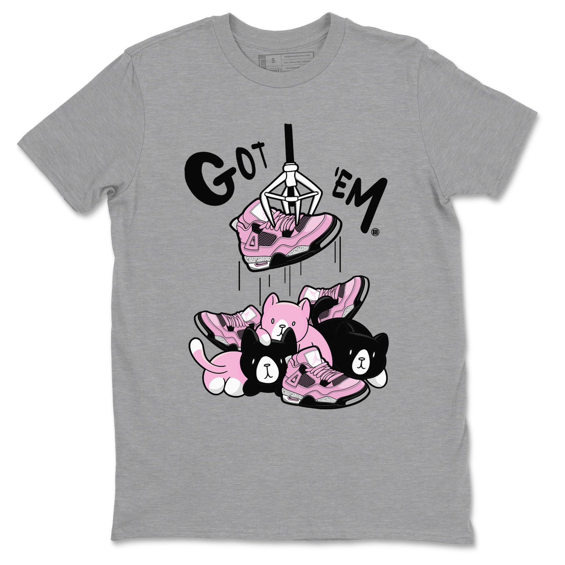 4s Retro Orchid shirts to match jordans Treasure Hunter sneaker match tees Air Jordan 4 WMNS Orchid match shoes to clothes SNRT Sneaker Tees unisex cotton Heather Grey 2 shirts