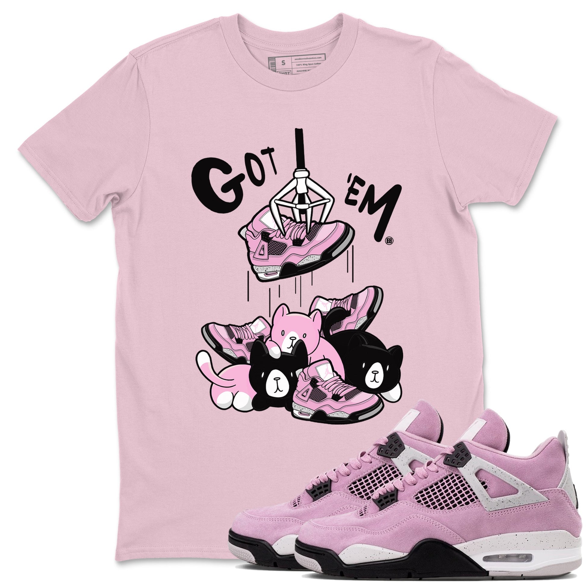 4s Retro Orchid shirts to match jordans Treasure Hunter sneaker match tees Air Jordan 4 WMNS Orchid match shoes to clothes SNRT Sneaker Tees unisex cotton Pink 1 shirts