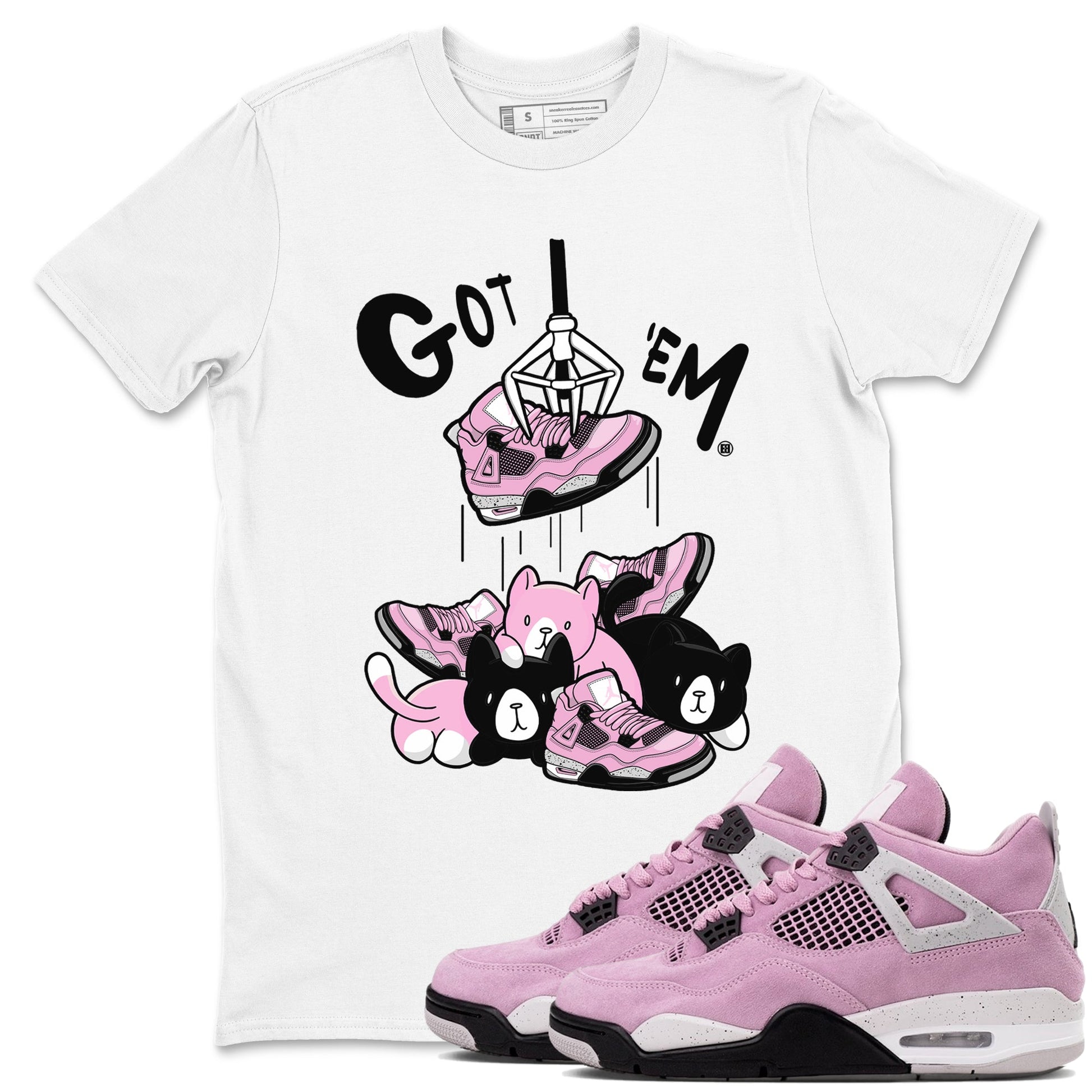 4s Retro Orchid shirts to match jordans Treasure Hunter sneaker match tees Air Jordan 4 WMNS Orchid match shoes to clothes SNRT Sneaker Tees unisex cotton White 1 shirts