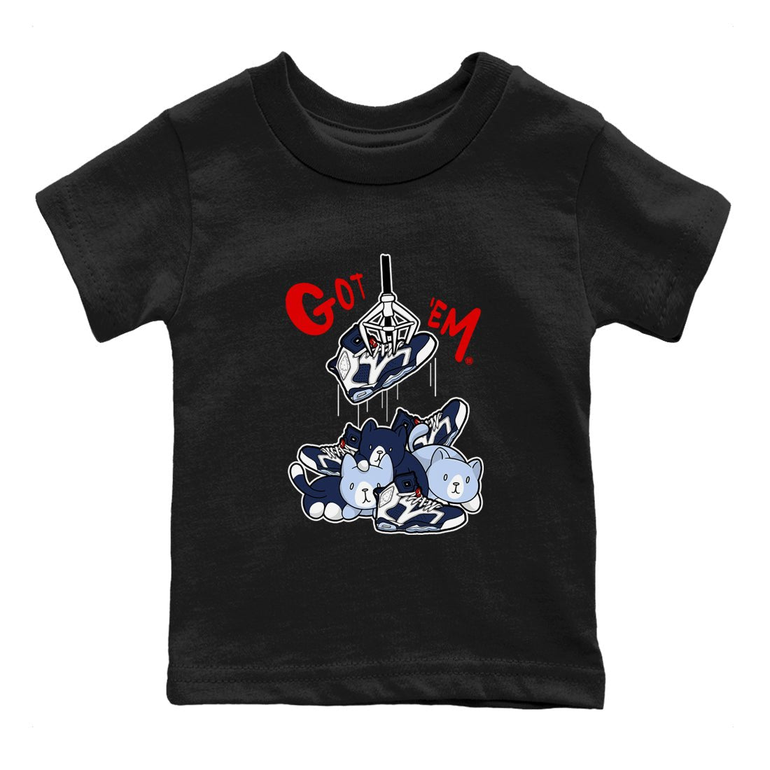 6s White And Midnight Navy shirts to match jordans Treasure Hunter sneaker match tees Air Jordan 6 White And Midnight Navy SNRT Sneaker Tees streetwear brand Baby and Youth Black 2 cotton tee