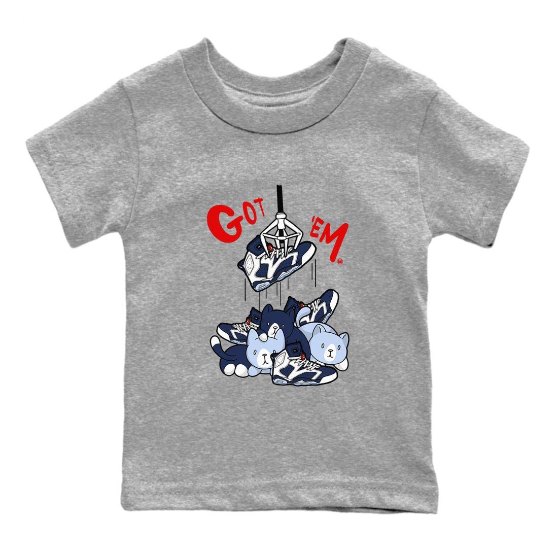 6s White And Midnight Navy shirts to match jordans Treasure Hunter sneaker match tees Air Jordan 6 White And Midnight Navy SNRT Sneaker Tees streetwear brand Baby and Youth Heather Grey 2 cotton tee