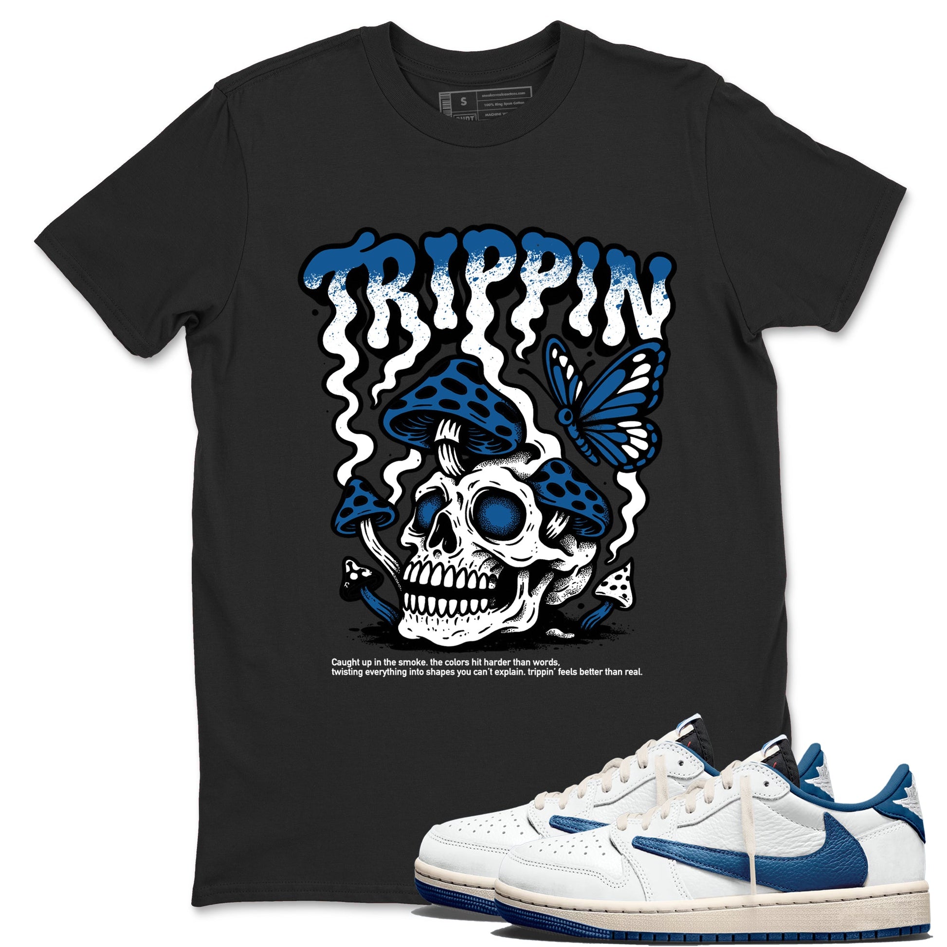 Sneaker match tees – Sneaker Tees To Match Air Jordan 1 Travis Scott Fragment Shoes – Trippin Tee Black 1