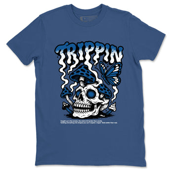 Sneaker match tees – Sneaker Tees To Match Air Jordan 1 Travis Scott Fragment Shoes – Trippin Tee Denim Blue 2