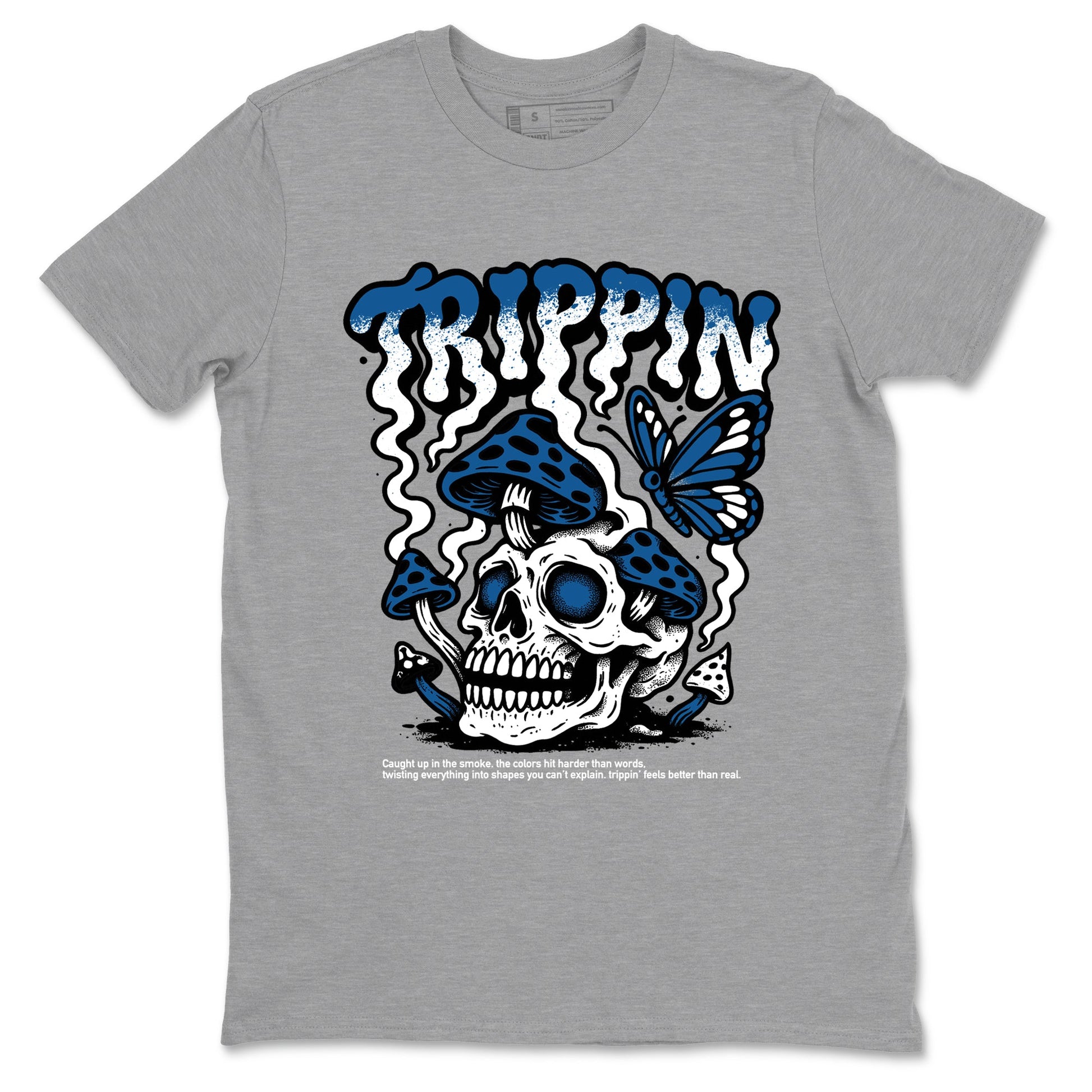 Sneaker match tees – Sneaker Tees To Match Air Jordan 1 Travis Scott Fragment Shoes – Trippin Tee Heather Grey 2