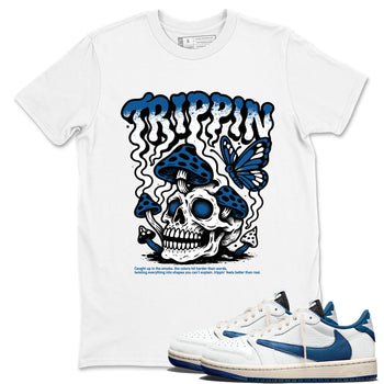 Sneaker match tees – Sneaker Tees To Match Air Jordan 1 Travis Scott Fragment Shoes – Trippin Tee White 1