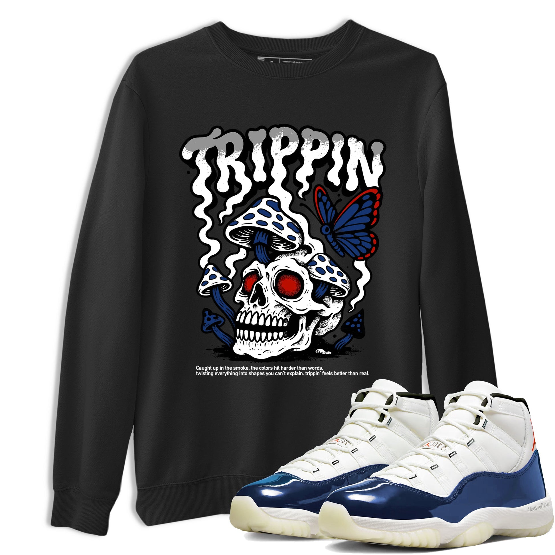 Sneaker match tees – Sneaker Tees To Match Air Jordan 11 Rare Air Shoes – Trippin Tee Black 1