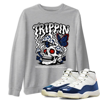 Sneaker match tees – Sneaker Tees To Match Air Jordan 11 Rare Air Shoes – Trippin Tee Heather Grey 1