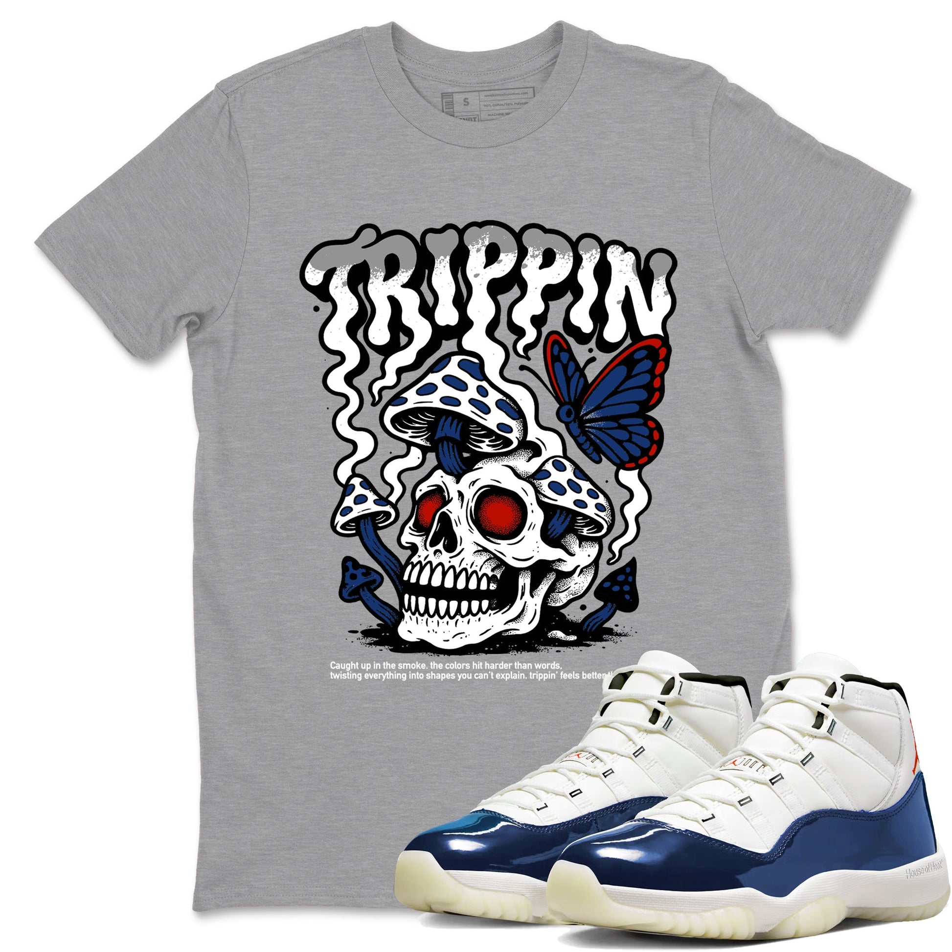 Sneaker match tees – Sneaker Tees To Match Air Jordan 11 Rare Air Shoes – Trippin Tee Heather Grey 1