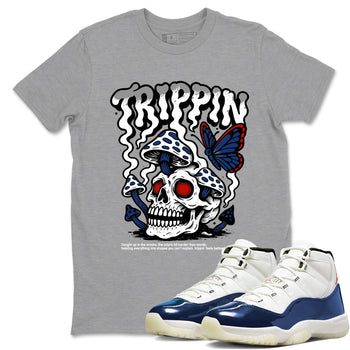 Sneaker match tees – Sneaker Tees To Match Air Jordan 11 Rare Air Shoes – Trippin Tee Heather Grey 1