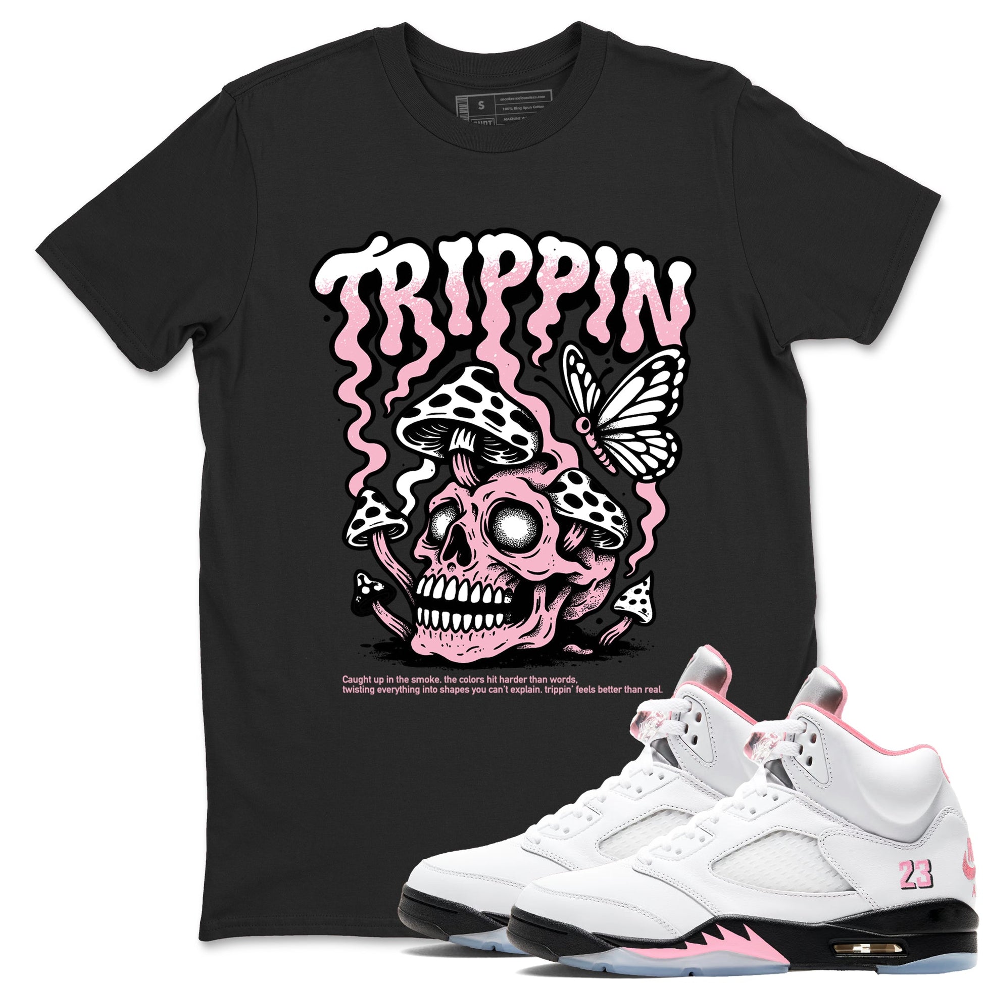 Sneaker match tees – Sneaker Tees To Match Air Jordan 5 35th Anniversary Shoes – Trippin Tee Black 1