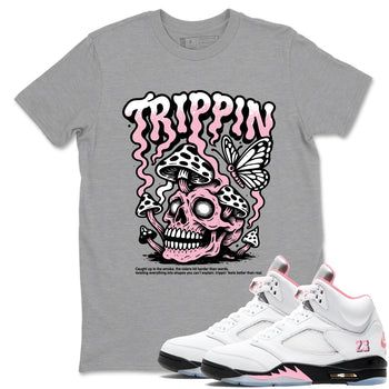 Sneaker match tees – Sneaker Tees To Match Air Jordan 5 35th Anniversary Shoes – Trippin Tee Heather Grey 1