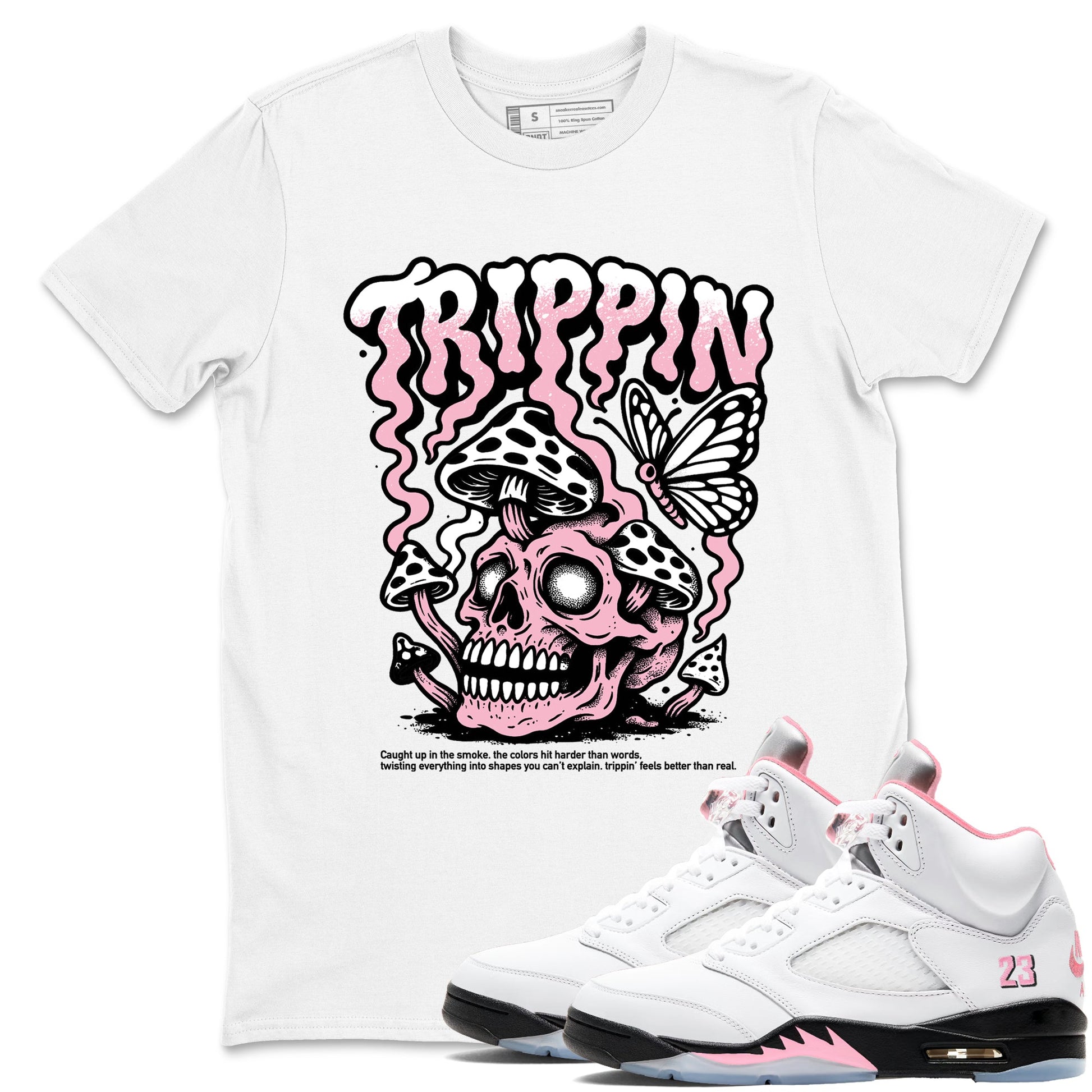 Sneaker match tees – Sneaker Tees To Match Air Jordan 5 35th Anniversary Shoes – Trippin Tee White 1