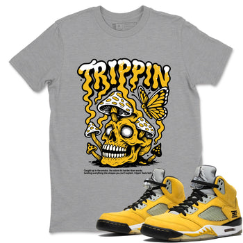 Sneaker match tees – Sneaker Tees To Match Air Jordan 5 Tokyo Shoes – Trippin Tee Heather Grey 1