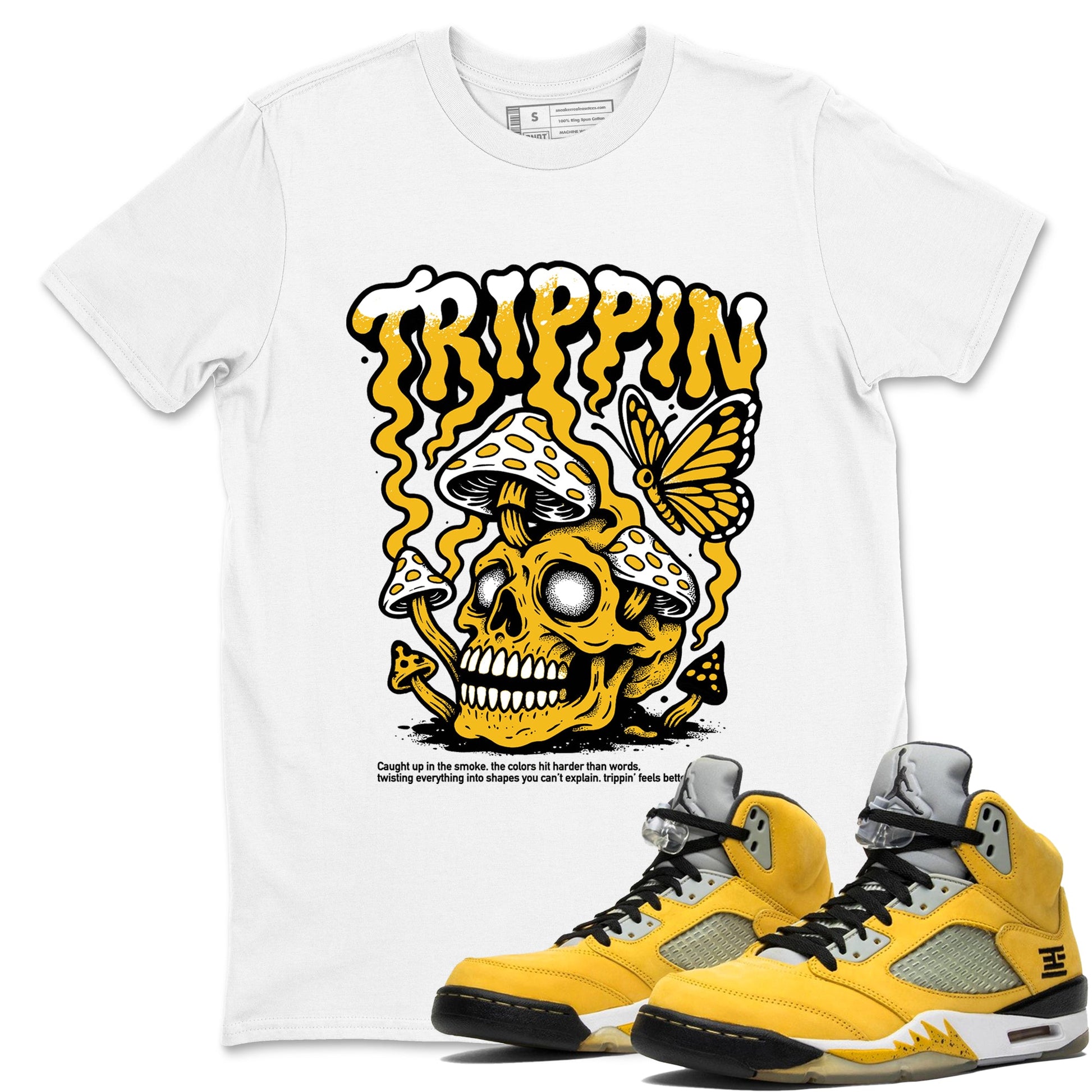 Sneaker match tees – Sneaker Tees To Match Air Jordan 5 Tokyo Shoes – Trippin Tee White 1