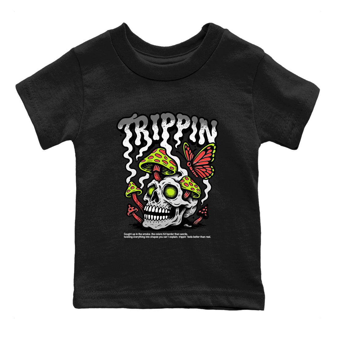 Sneaker Threads – Sneaker Tees To Match Air Max 90 Spruce Aura and Ghost Green – Trippin Youth Graphic Tee Black 2. Perfect for Jordan releases 2025 colorways.
