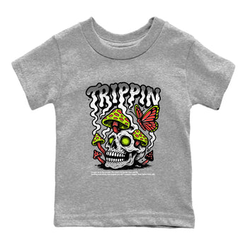 Sneaker Threads – Sneaker Tees To Match Air Max 90 Spruce Aura and Ghost Green – Trippin Youth Graphic Tee Heather Grey 2. Perfect for Jordan releases 2025 colorways.