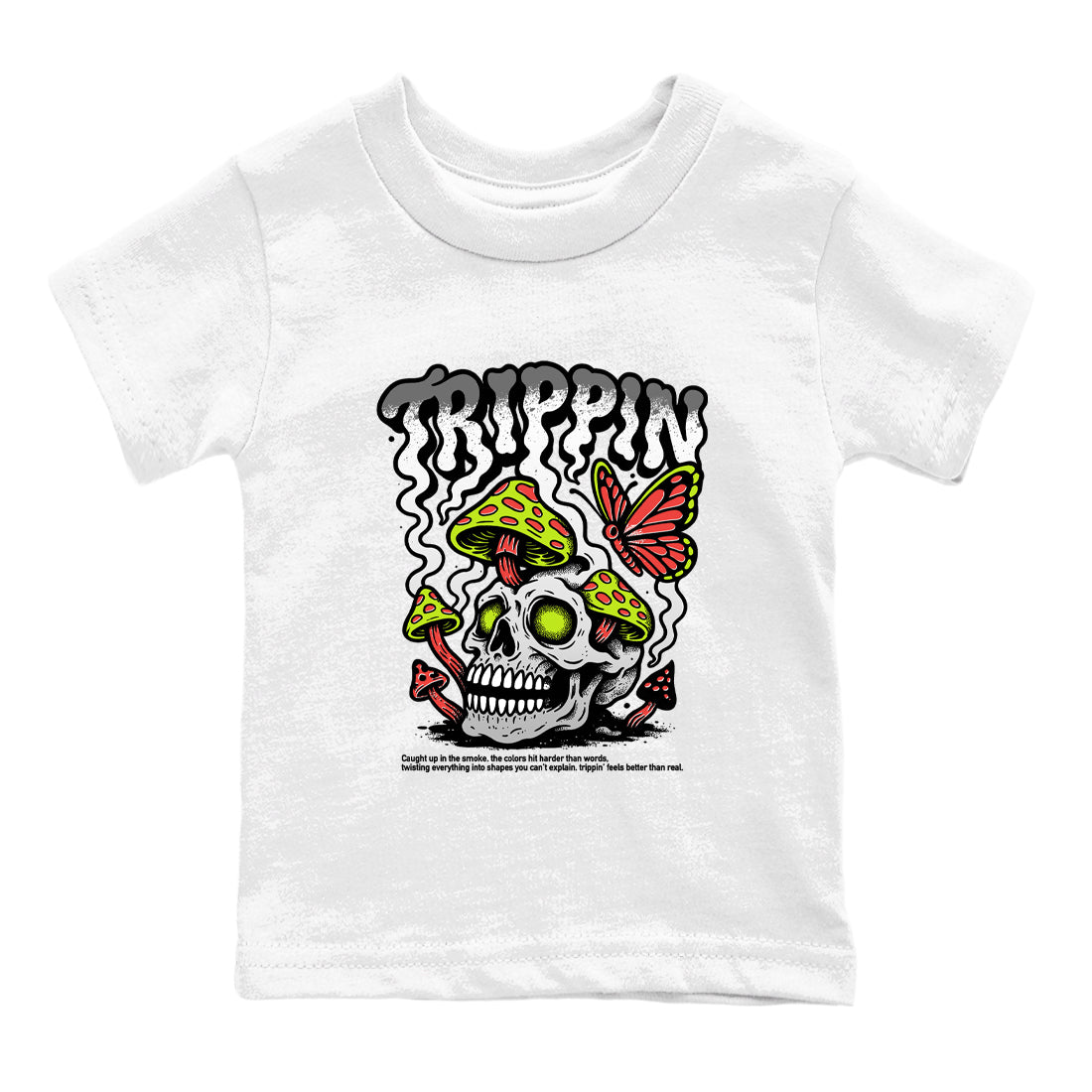 Sneaker Threads – Sneaker Tees To Match Air Max 90 Spruce Aura and Ghost Green – Trippin Youth Graphic Tee White 2. Perfect for Jordan releases 2025 colorways.