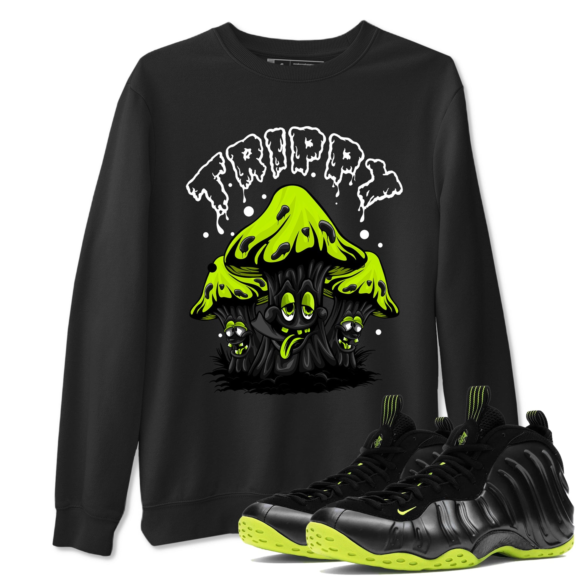 Foams One Black Volt shirts to match jordans Trippy sneaker match tees Air Foamposite One Black and Volt match shoes to clothes SNRT Sneaker Tees unisex cotton Black 1 shirts