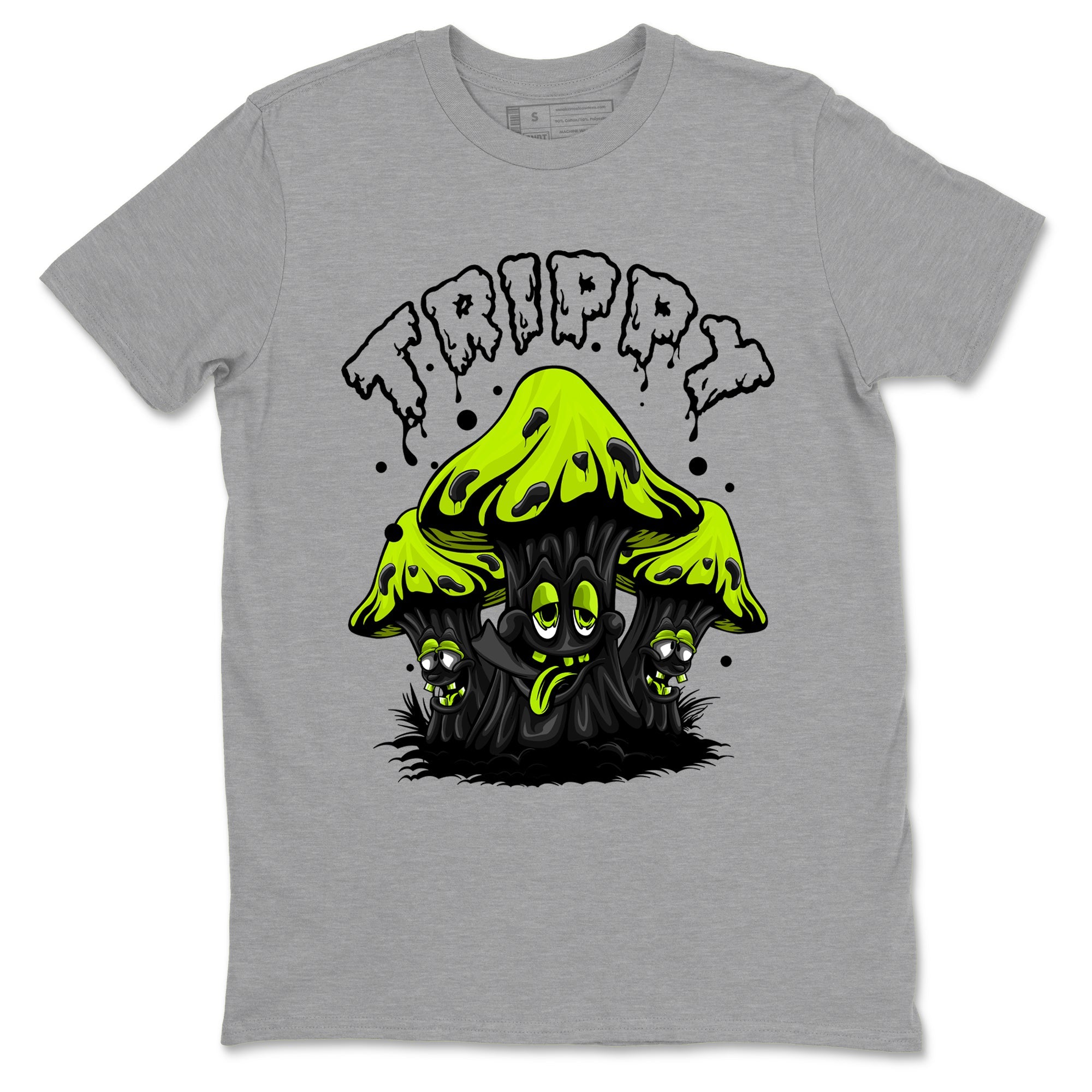 Foams One Black Volt shirts to match jordans Trippy sneaker match tees Air Foamposite One Black and Volt match shoes to clothes SNRT Sneaker Tees unisex cotton Heather Grey 2 shirts