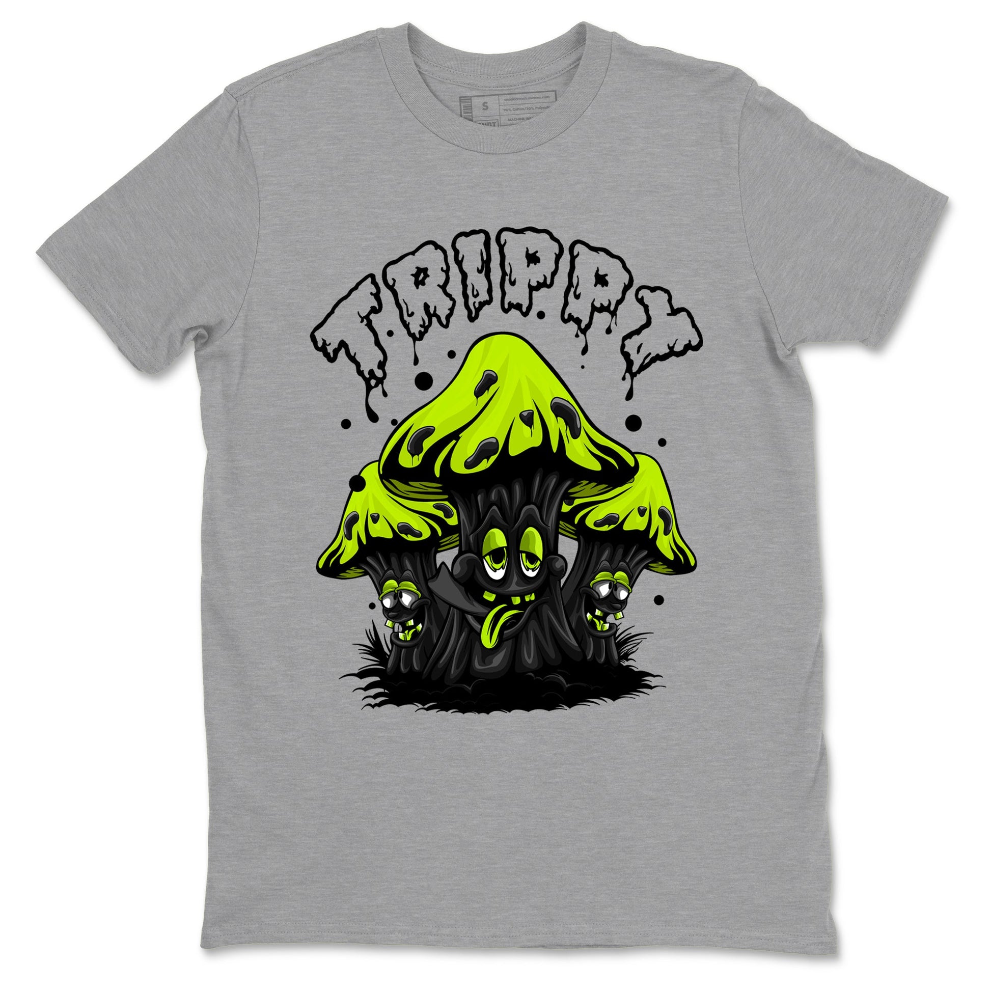 Foams One Black Volt shirts to match jordans Trippy sneaker match tees Air Foamposite One Black and Volt match shoes to clothes SNRT Sneaker Tees unisex cotton Heather Grey 2 shirts