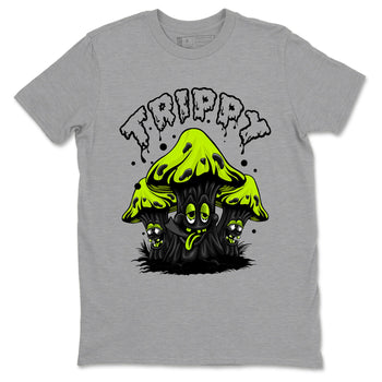 Foams One Black Volt shirts to match jordans Trippy sneaker match tees Air Foamposite One Black and Volt match shoes to clothes SNRT Sneaker Tees unisex cotton Heather Grey 2 shirts