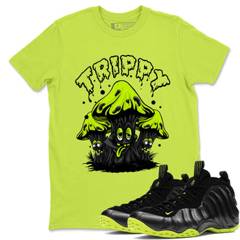 Foams One Black Volt shirts to match jordans Trippy sneaker match tees Air Foamposite One Black and Volt match shoes to clothes SNRT Sneaker Tees unisex cotton Safety Green 1 shirts
