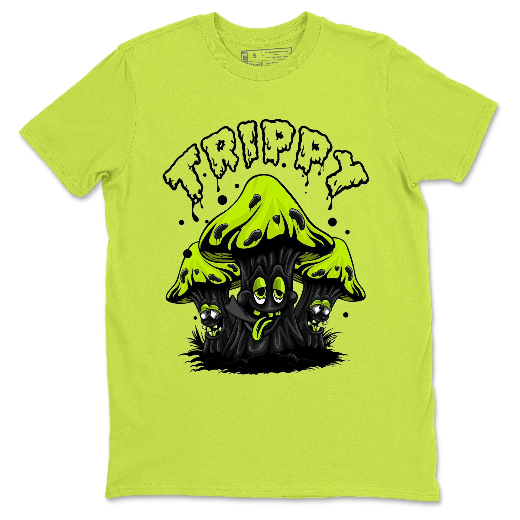 Foams One Black Volt shirts to match jordans Trippy sneaker match tees Air Foamposite One Black and Volt match shoes to clothes SNRT Sneaker Tees unisex cotton Safety Green 2 shirts