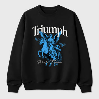 Triumph Graphic T-Shirt sneaker match tee designed for the Air Jordan 5 Black Carolina, featuring coordinated color options for a perfect streetwear match. Black 2 shirt.