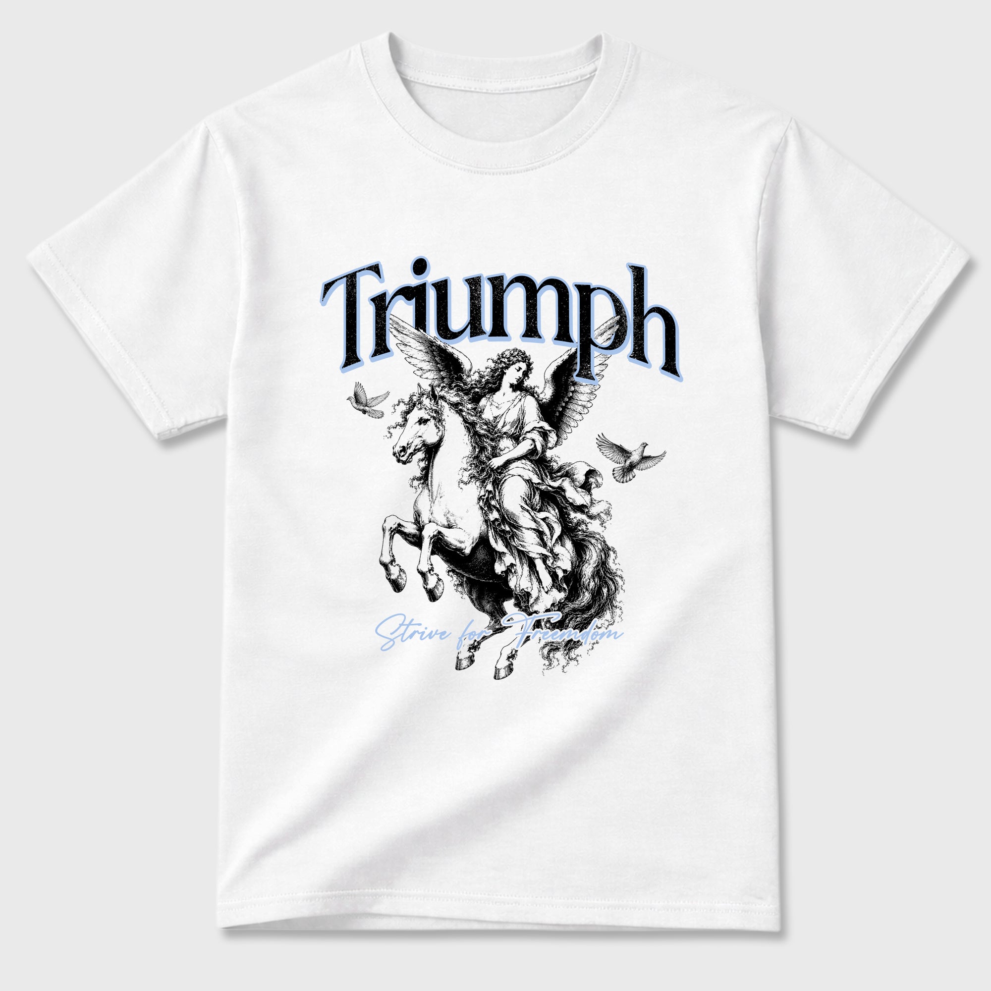 Triumph Graphic T-Shirt featuring original streetwear artwork designed to match the Air Jordan 6 Black and White. White 2 Graphic T-Shirt.