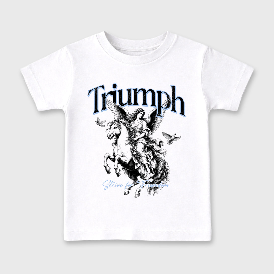 Triumph Baby & Kids Graphic T-Shirt featuring original artwork designed to match the Air Jordan 6 Black and White. White 2 Kids Graphic Tee.
