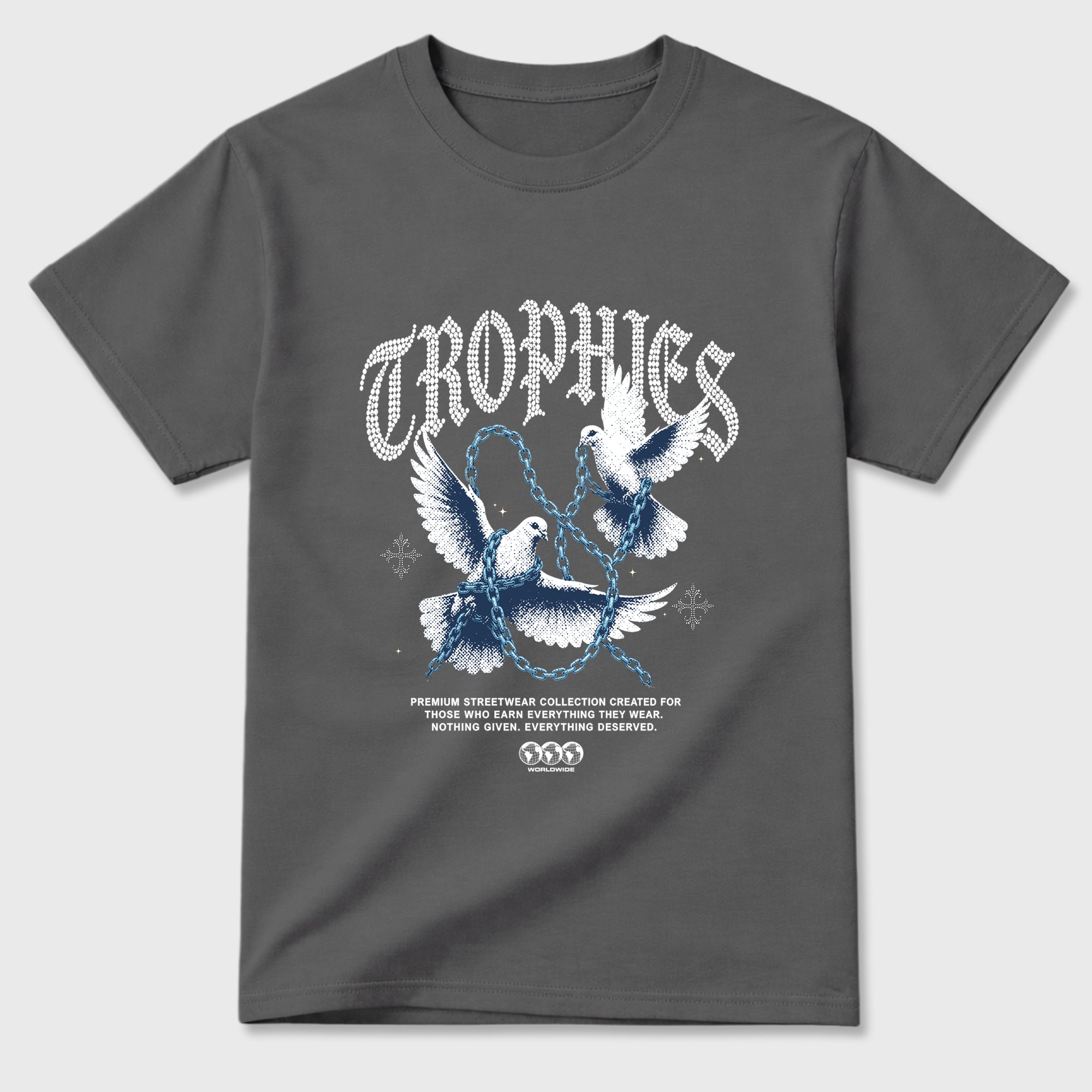 Trophies Graphic T-Shirt featuring original streetwear artwork designed to match the Air Jordan 13 Flint. Cool Grey 2 Graphic T-Shirt.