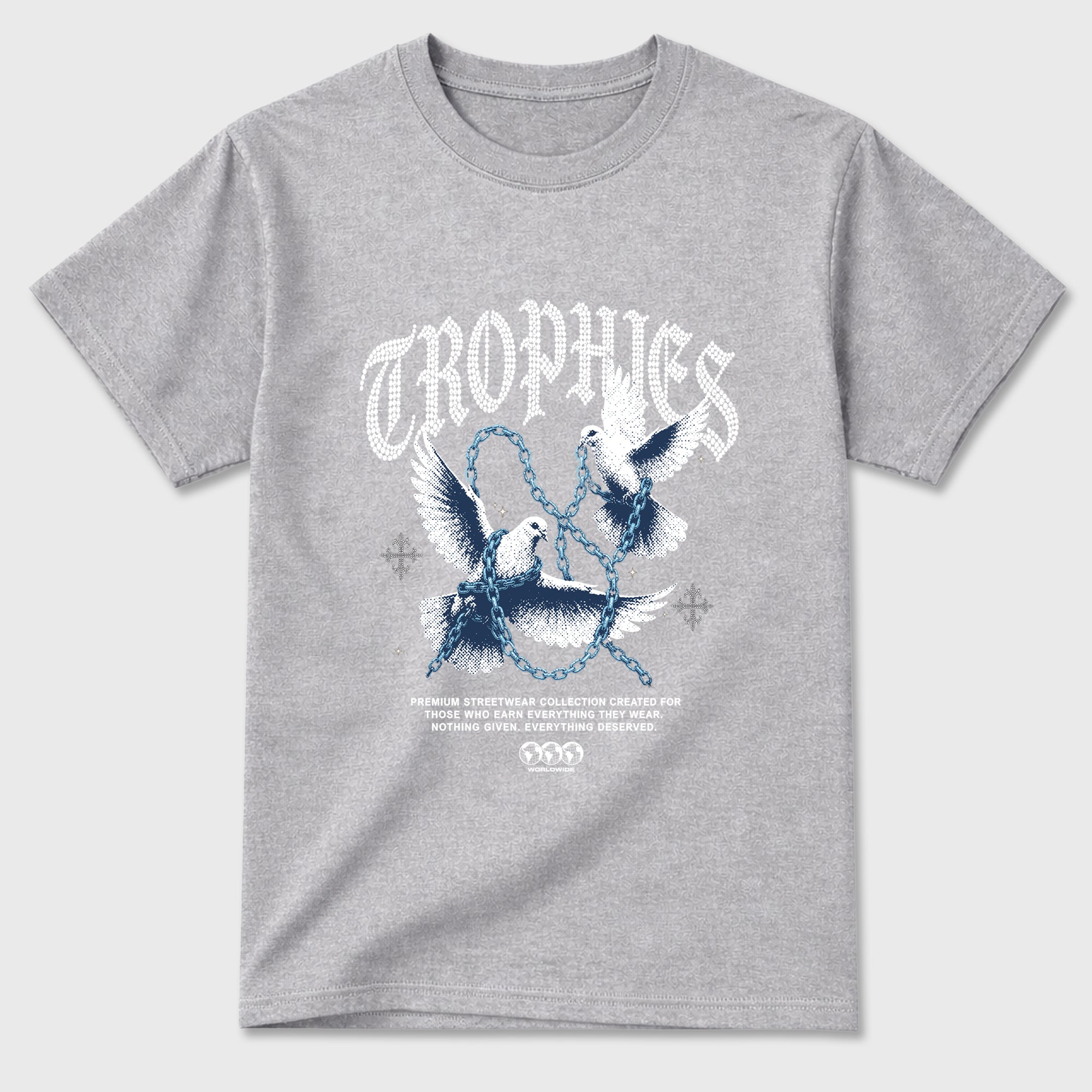 Trophies Graphic T-Shirt featuring original streetwear artwork designed to match the Air Jordan 13 Flint. Heather Grey 2 Graphic T-Shirt.