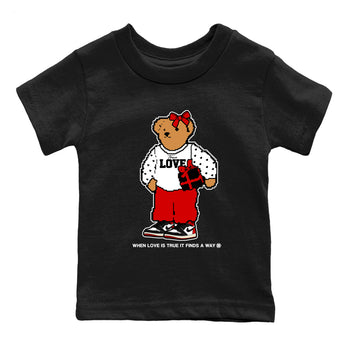 1s Black Toe Reimagined shirts to match jordans  True Love Bear shirts to match jordans Air Jordan 1 Retro High OG Black Toe Reimagined match shoes to clothes SNRT Sneaker Tees Youth Baby Black 2 tee