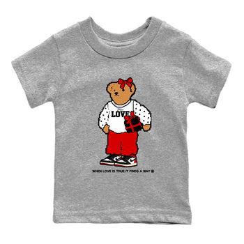 1s Black Toe Reimagined shirts to match jordans  True Love Bear shirts to match jordans Air Jordan 1 Retro High OG Black Toe Reimagined match shoes to clothes SNRT Sneaker Tees Youth Baby Heather Grey 2 tee