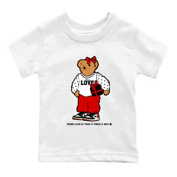1s Black Toe Reimagined shirts to match jordans  True Love Bear shirts to match jordans Air Jordan 1 Retro High OG Black Toe Reimagined match shoes to clothes SNRT Sneaker Tees Youth Baby White 2 tee