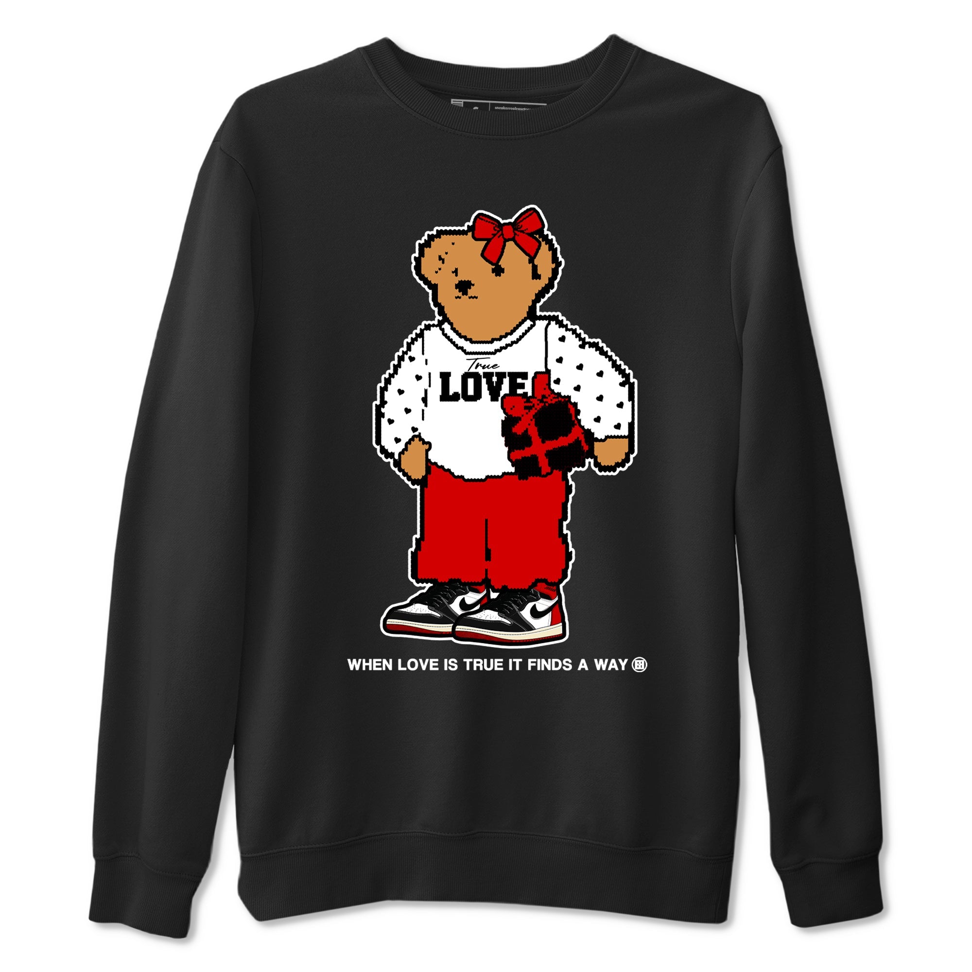 1s Black Toe Reimagined shirts to match jordans  True Love Bear shirts to match jordans Air Jordan 1 Retro High OG Black Toe Reimagined match shoes to clothes SNRT Sneaker Tees unisex cotton Black 2 shirts