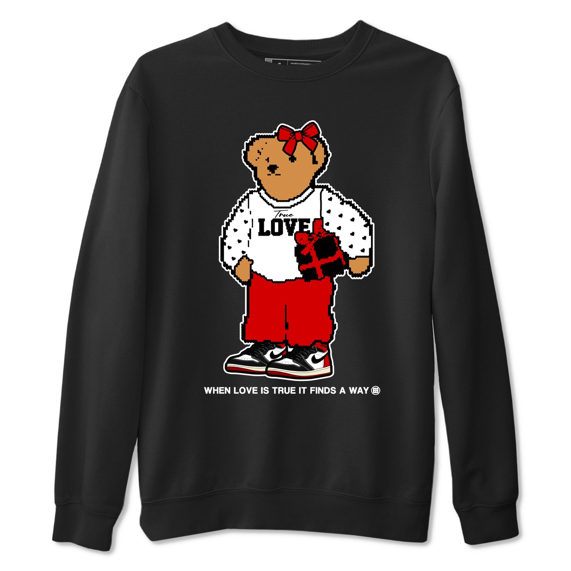 1s Black Toe Reimagined shirts to match jordans  True Love Bear shirts to match jordans Air Jordan 1 Retro High OG Black Toe Reimagined match shoes to clothes SNRT Sneaker Tees unisex cotton Black 2 shirts