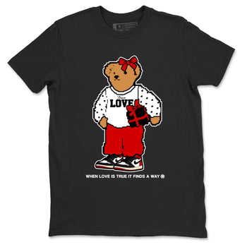 1s Black Toe Reimagined shirts to match jordans  True Love Bear shirts to match jordans Air Jordan 1 Retro High OG Black Toe Reimagined match shoes to clothes SNRT Sneaker Tees unisex cotton Black 2 shirts