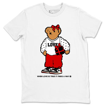 1s Black Toe Reimagined shirts to match jordans  True Love Bear shirts to match jordans Air Jordan 1 Retro High OG Black Toe Reimagined match shoes to clothes SNRT Sneaker Tees unisex cotton White 2 shirts