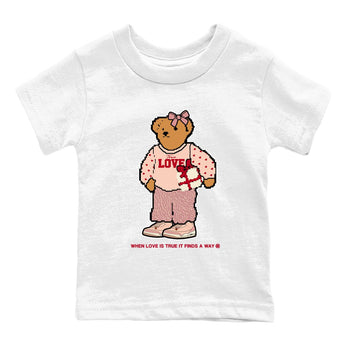 3s Valentines Day tee to match jordans  True Love Bear tee to match jordans Air Jordan 3 "Treat Yourself" Washed Coral special Valentine's Day Gift SNRT Sneaker Tees Youth Baby White 2 tee